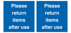MV12268: Please Return Items After Use Sign