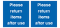 MV12268: Please Return Items After Use Sign