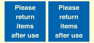 MV12268: Please Return Items After Use Sign