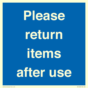 MV12268: Please Return Items After Use Sign