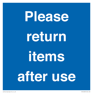 MV12268: Please Return Items After Use Sign