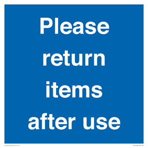 MV12268: Please Return Items After Use Sign