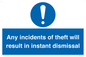 MV12315: Any incidents of theft will result in instant dismissal