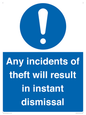 MV12315: Any incidents of theft will result in instant dismissal