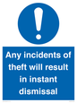 MV12315: Any incidents of theft will result in instant dismissal