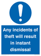 MV12315: Any incidents of theft will result in instant dismissal