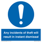 MV12315: Any incidents of theft will result in instant dismissal