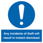 MV12315: Any incidents of theft will result in instant dismissal