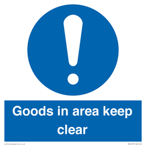 MV12317: Goods In Area Keep Clear floor sign
