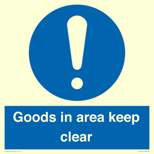 MV12317: Goods In Area Keep Clear floor sign