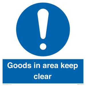 MV12317: Goods In Area Keep Clear floor sign