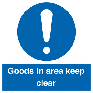 MV12317: Goods In Area Keep Clear floor sign