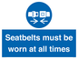 MV12337: Seatbelts must be worn at all times