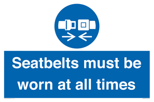 MV12337: Seatbelts must be worn at all times
