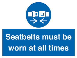 MV12337: Seatbelts must be worn at all times
