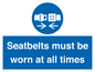 MV12337: Seatbelts must be worn at all times