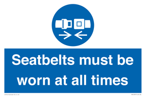 MV12337: Seatbelts must be worn at all times