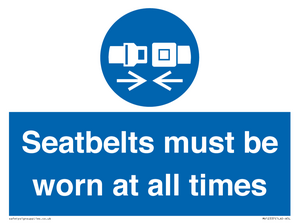 MV12337: Seatbelts must be worn at all times