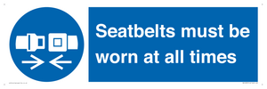 MV12337: Seatbelts must be worn at all times