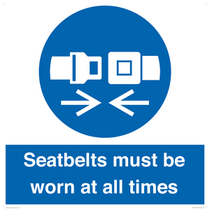 MV12337: Seatbelts must be worn at all times