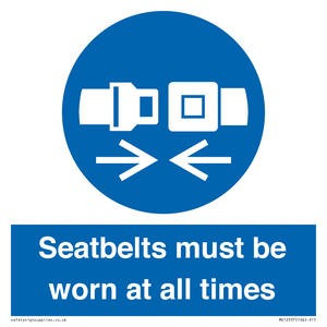 MV12337: Seatbelts must be worn at all times