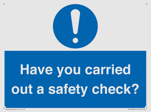 MV12386: Have you carried out a safety check?