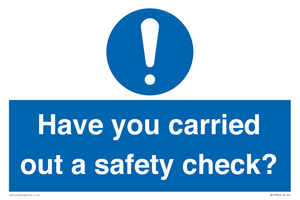 MV12386: Have you carried out a safety check?