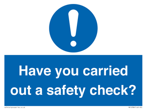 MV12386: Have you carried out a safety check?