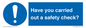 MV12386: Have you carried out a safety check?