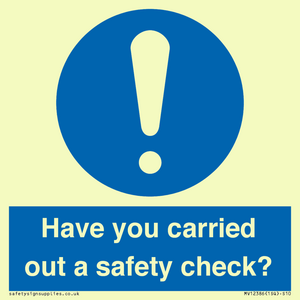 MV12386: Have you carried out a safety check?