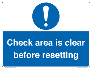 MV12564: Check area is clear before resetting