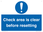 MV12564: Check area is clear before resetting