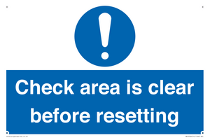 MV12564: Check area is clear before resetting