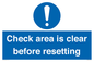 MV12564: Check area is clear before resetting