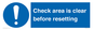 MV12564: Check area is clear before resetting