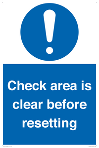 MV12564: Check area is clear before resetting