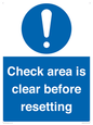 MV12564: Check area is clear before resetting
