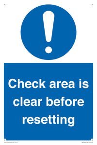 MV12564: Check area is clear before resetting