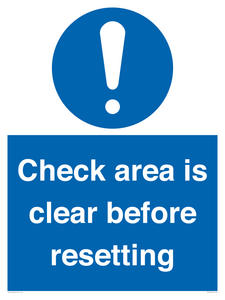 MV12564: Check area is clear before resetting