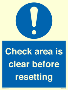 MV12564: Check area is clear before resetting