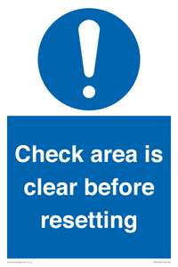 MV12564: Check area is clear before resetting