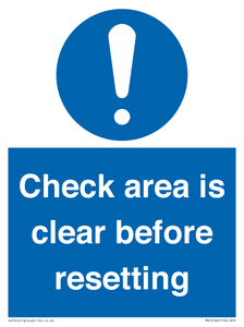 MV12564: Check area is clear before resetting