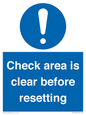 MV12564: Check area is clear before resetting