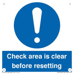MV12564: Check area is clear before resetting