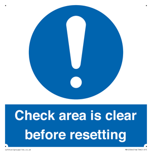 MV12564: Check area is clear before resetting