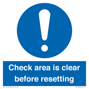 MV12564: Check area is clear before resetting