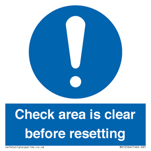 MV12564: Check area is clear before resetting