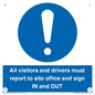 MV12835: All visitors and drivers must report to site office and sign IN and OUT