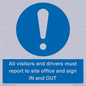 MV12835: All visitors and drivers must report to site office and sign IN and OUT