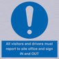 MV12835: All visitors and drivers must report to site office and sign IN and OUT